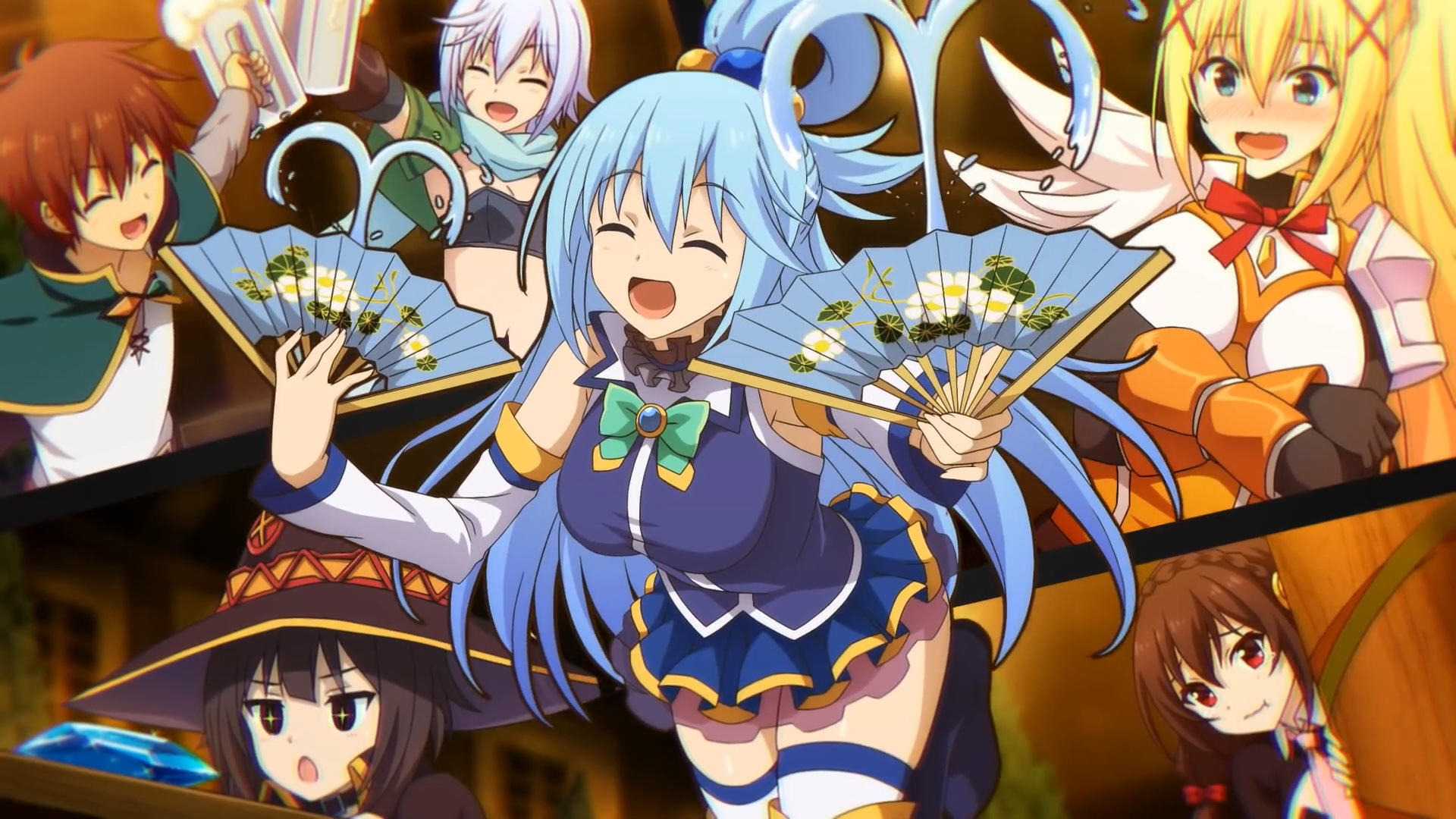 Konosuba: site revela data de estreia e elenco musical