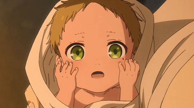 Rudeus Greyrat, protagonista do anime Moshuko Tensei, ainda bebê.