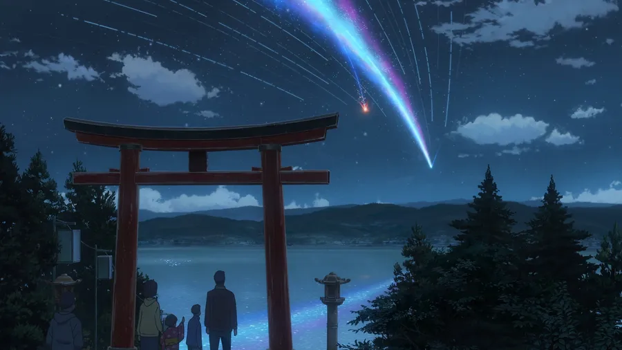 Arte tirada de um dos momentos do filme "Kimi no Na Wa."